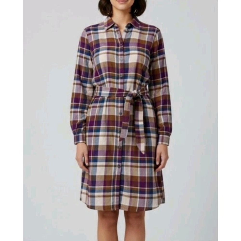 LOFT OUTLET Flannel Plaid Shirtdress‎ - Size S (Small) - 100% Viscose